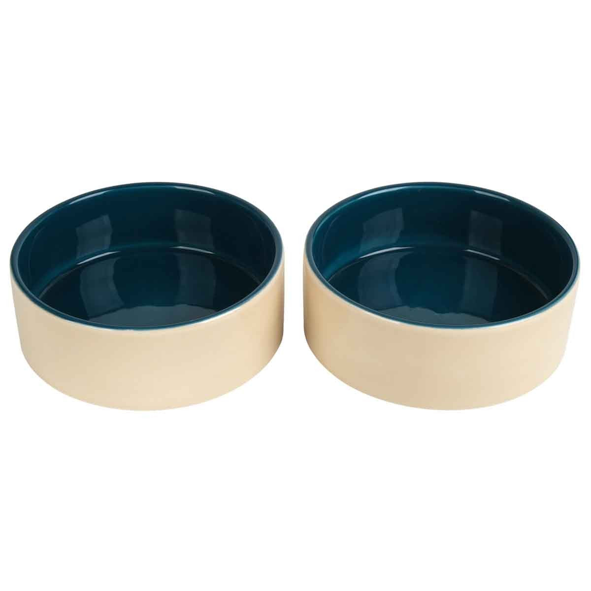 Buddy & Belle Ceramic Bowls with Bamboo Stand