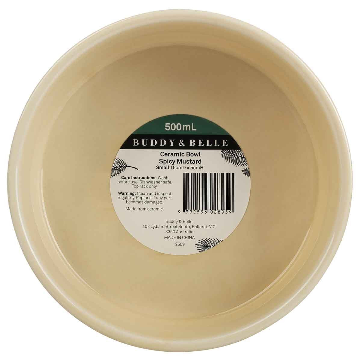 Buddy & Belle Spicy Mustard Ceramic Bowl