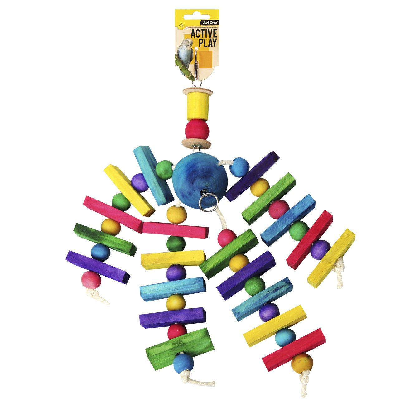 Avi One Colourful Blocks & Beads Bird Toy