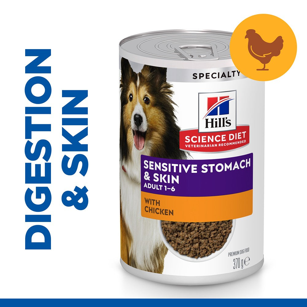 Hill's Science Diet Adult Sensitive Stomach & Skin with Chicken Canned Wet Dog Food