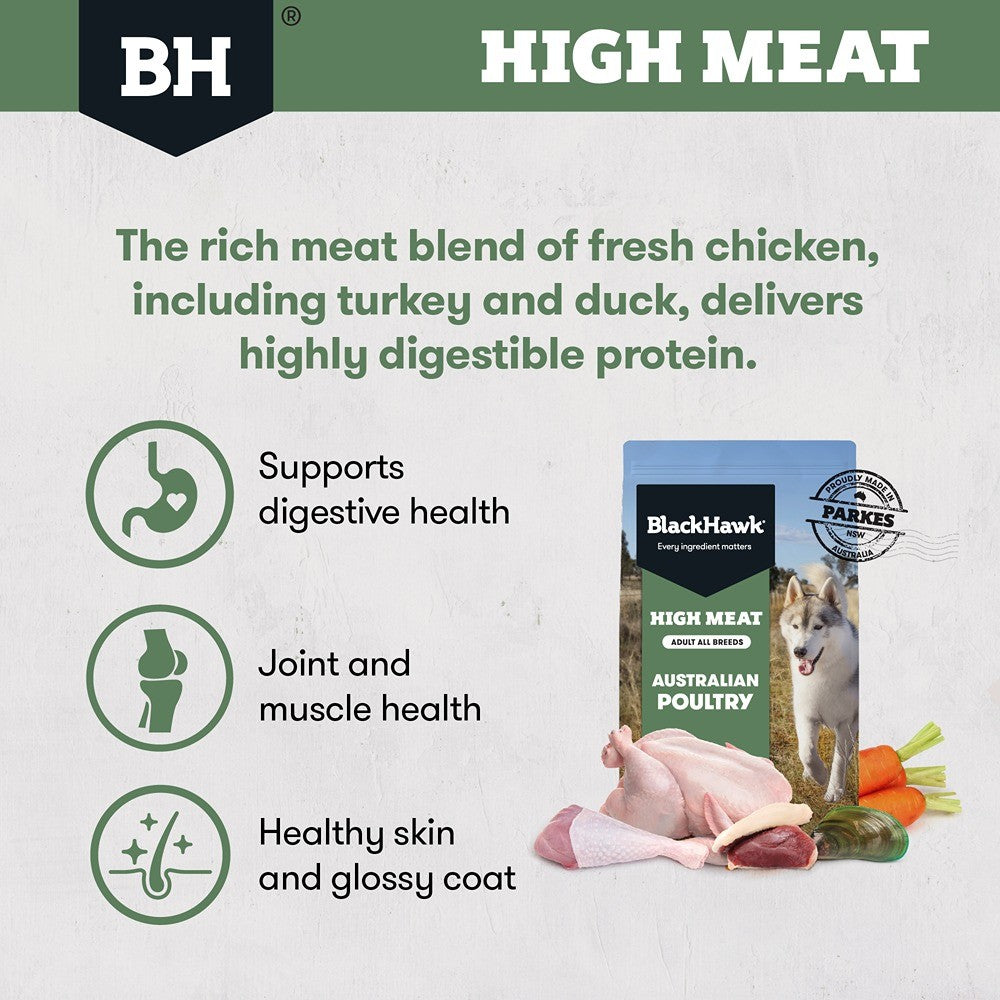 Black Hawk High Meat Australian Poultry Dry Dog Food