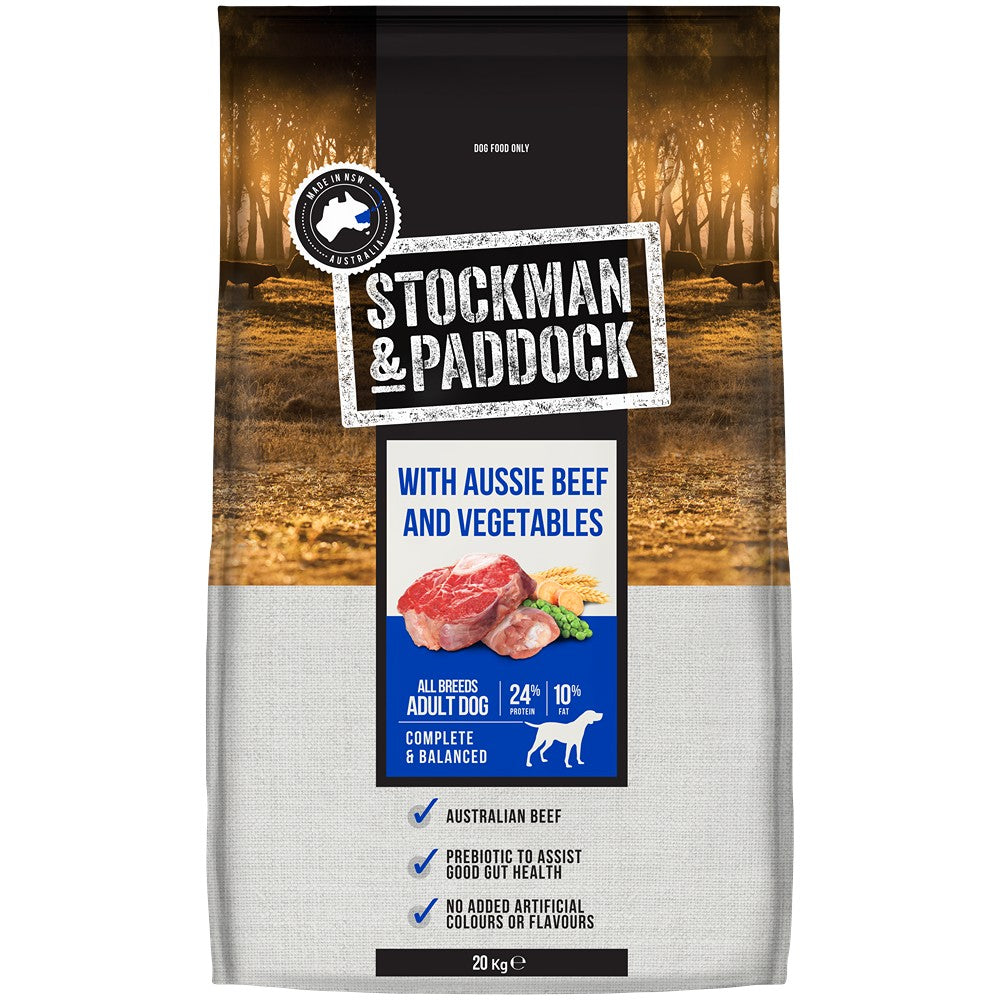 Stockman & Paddock Adult Beef and Vegetables Dry Dog Food 20kg