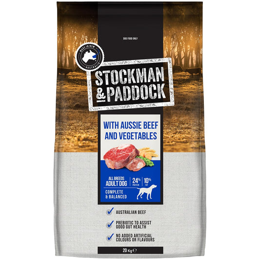 Stockman & Paddock Adult Beef and Vegetables Dry Dog Food 20kg