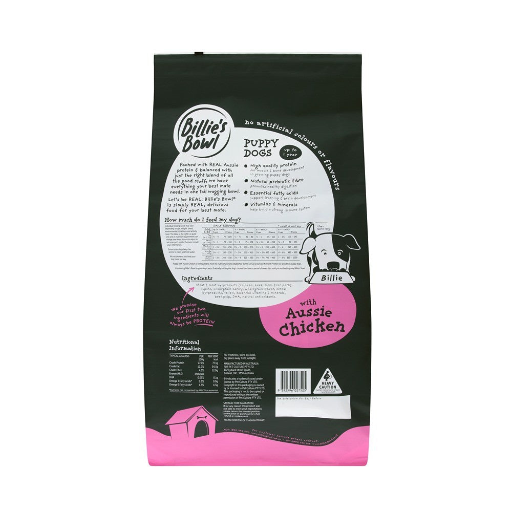 Billie's Bowl Puppy with Aussie Chicken Dry Dog Food