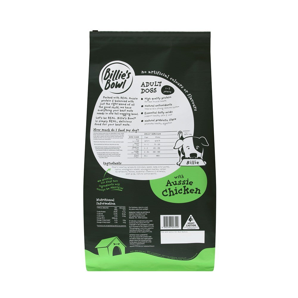 Billie's Bowl Adult with Aussie Chicken Dry Dog Food