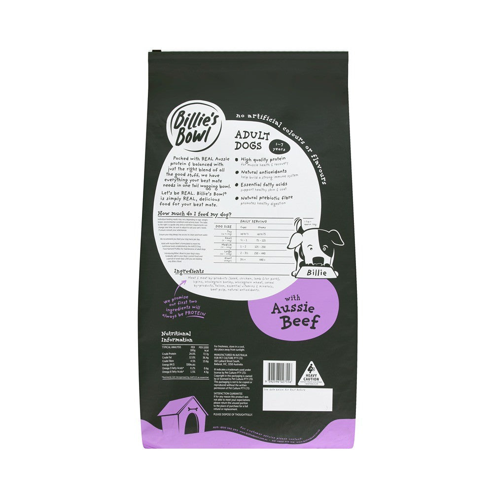 Billie's Bowl Adult with Aussie Beef Dry Dog Food