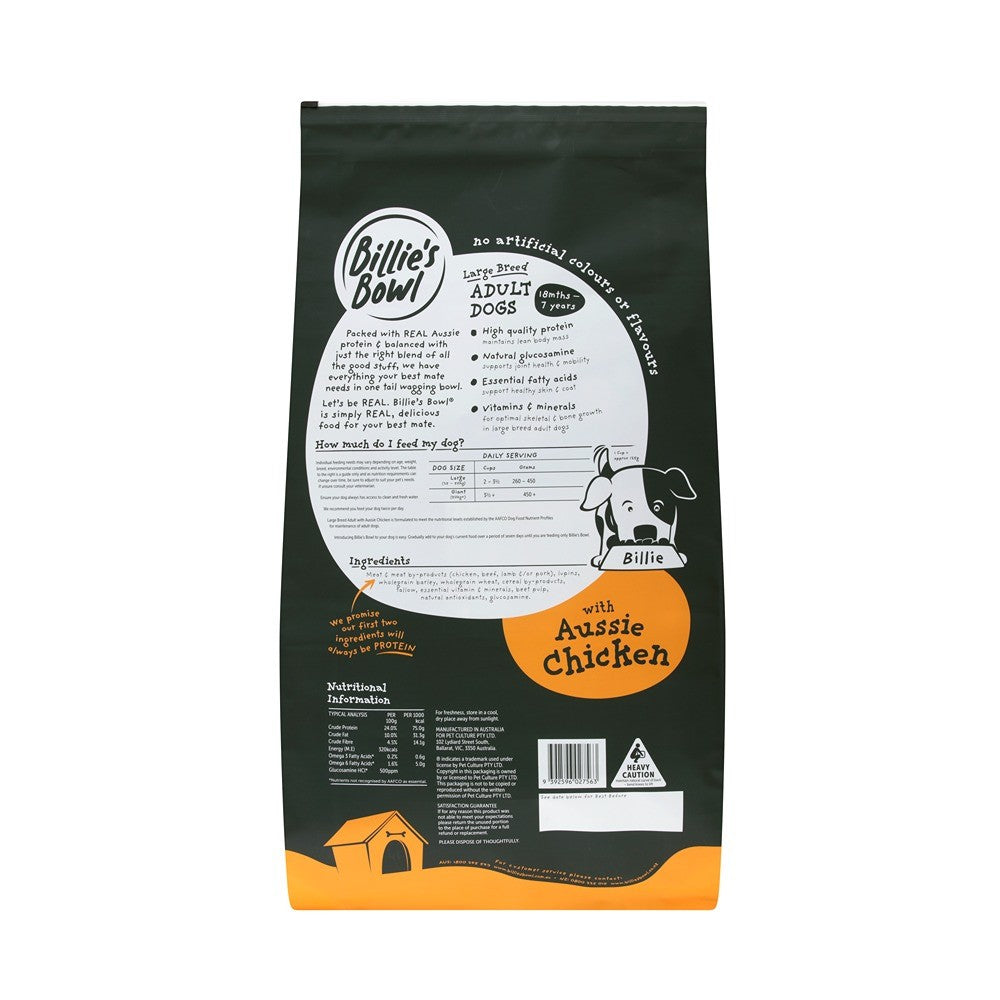 Billie’s Bowl Large Breed Adult with Aussie Chicken Dry Dog Food