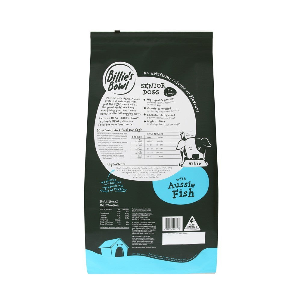 Billie's Bowl Aussie Fish Senior Dry Dog Food
