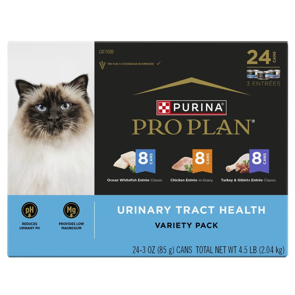 Pro Plan Urinary Tract Health Variety Wet Cat Food 24x85g