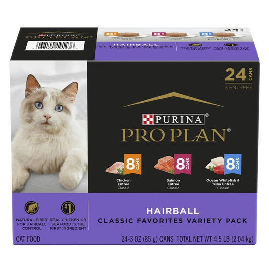 Pro Plan Hairball Variety Wet Cat Food 24x85g