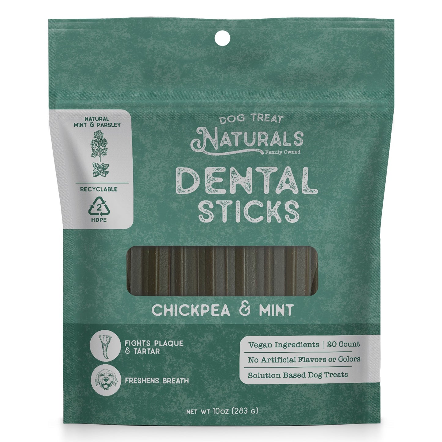 Dog Treat Naturals Chickpea & Mint Dental Sticks