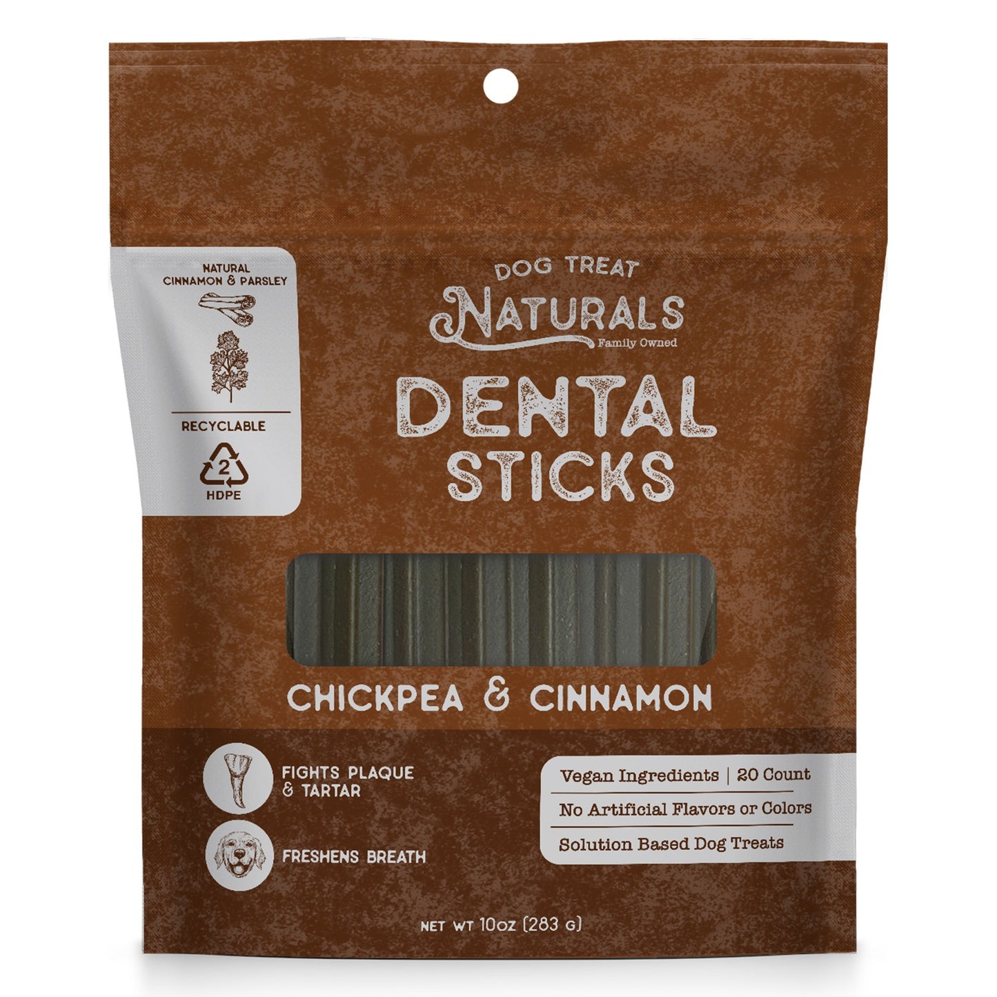 Dog Treat Naturals Chickpea & Cinnamon Dental Sticks