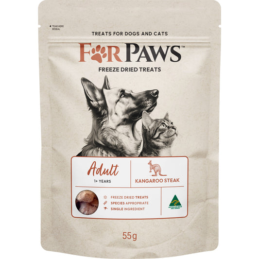 For Paws Freeze Dried Kangaroo Steak Dog & Cat Treats