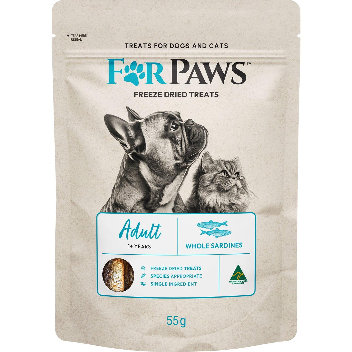 For Paws Freeze Dried Whole Sardines Dog & Cat Treats