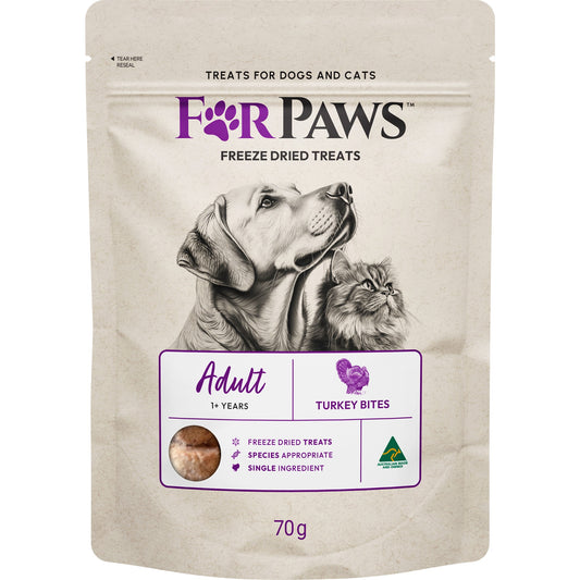 For Paws Freeze Dried Turkey Bites Dog & Cat Treats