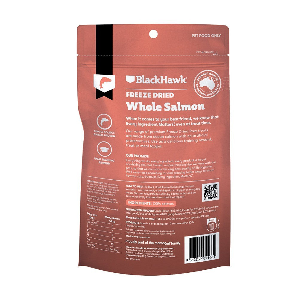 Black Hawk Freeze Dried Whole Salmon Dog Treats