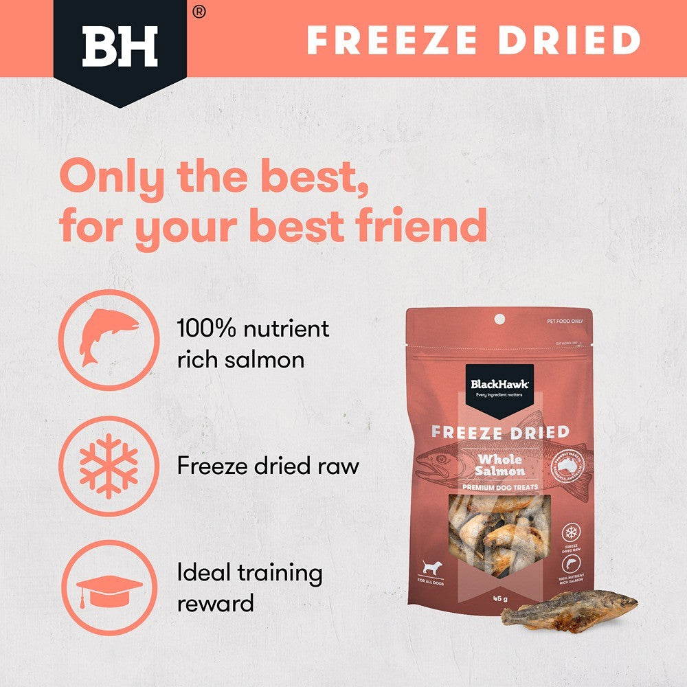 Black Hawk Freeze Dried Whole Salmon Dog Treats