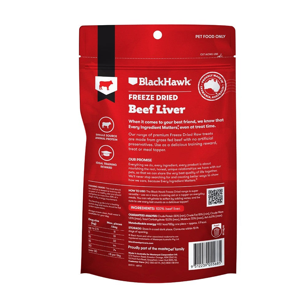 Black Hawk Freeze Dried Beef Liver Dog Treats