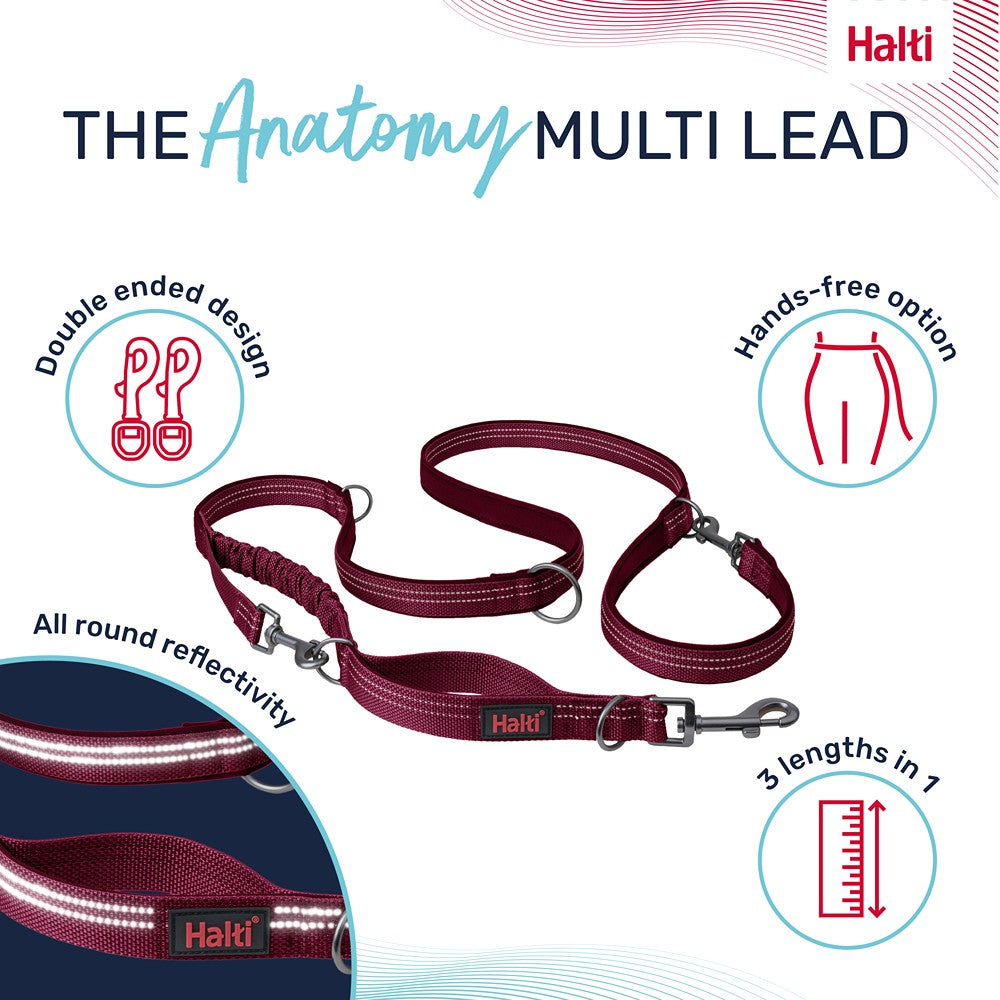 Halti Anatomy Multi Dog Lead Magenta