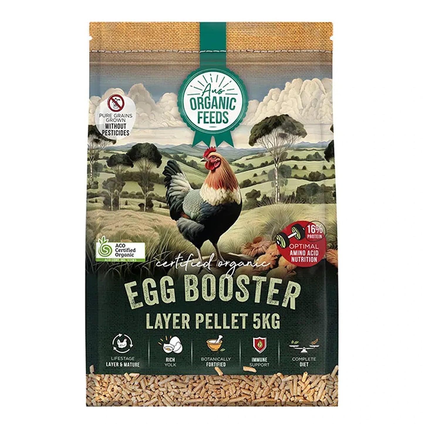 Aus Organic Feeds Egg Booster Layer Poultry Pellets