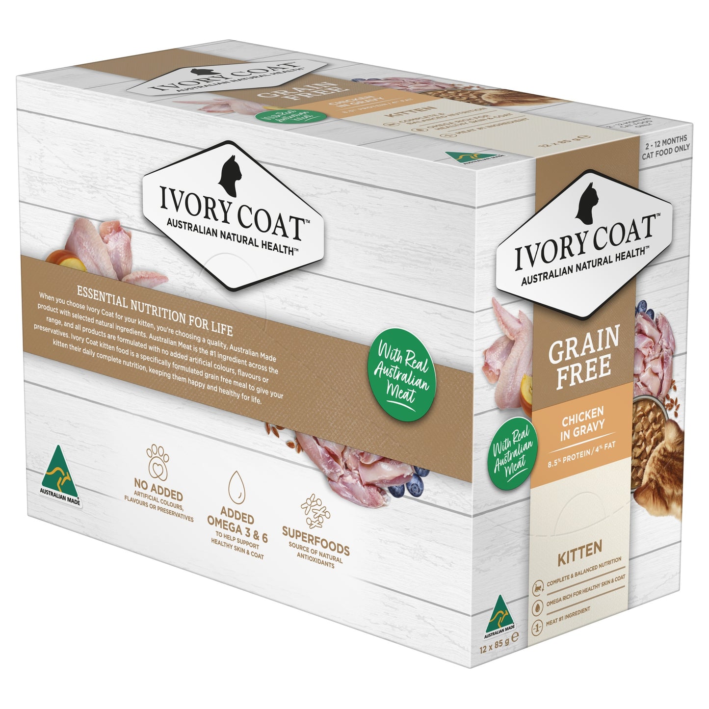 Ivory Coat Grain Free Kitten Wet Food Chicken in Gravy