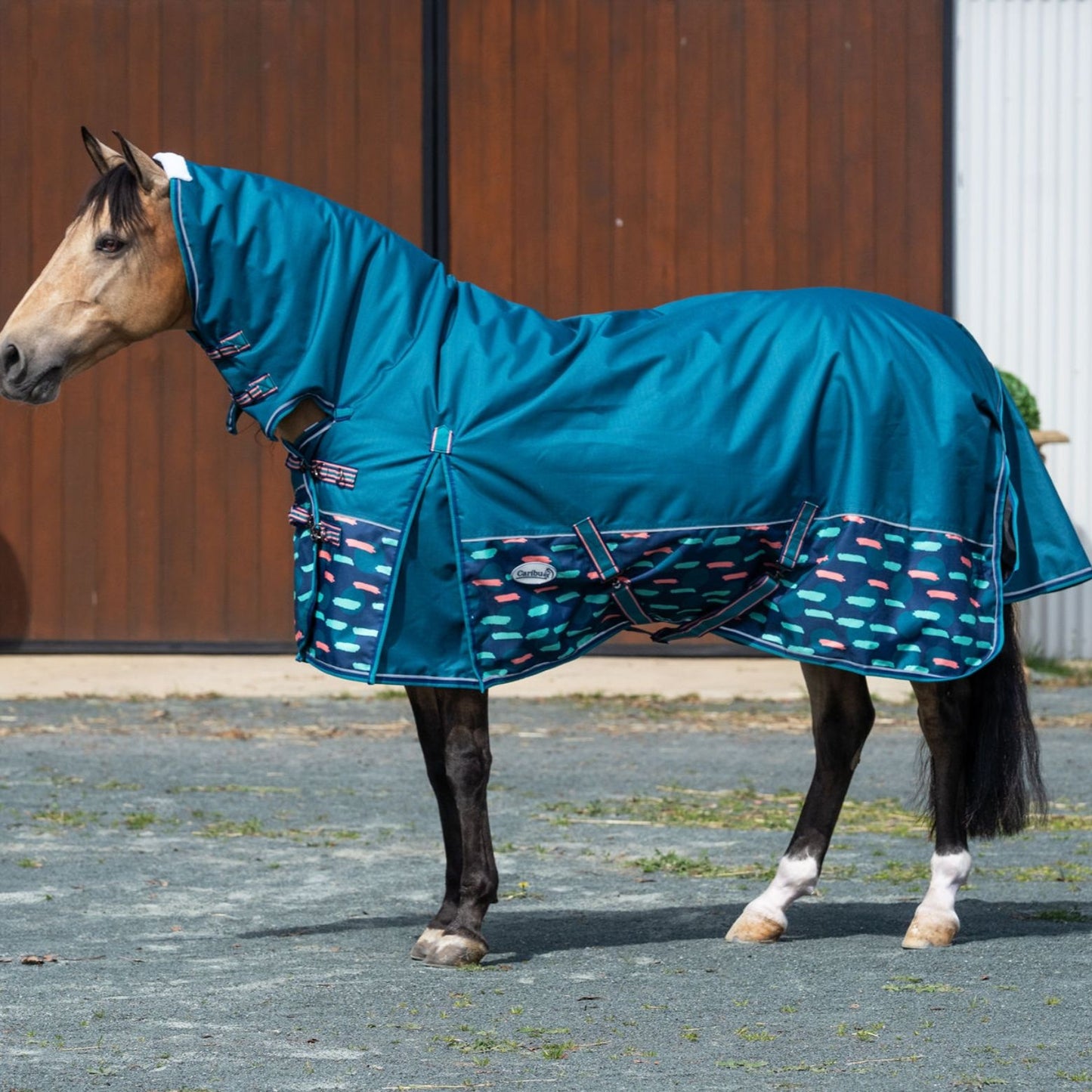 Caribu Alpine Combo Horse Rug 200g Peach Splotch