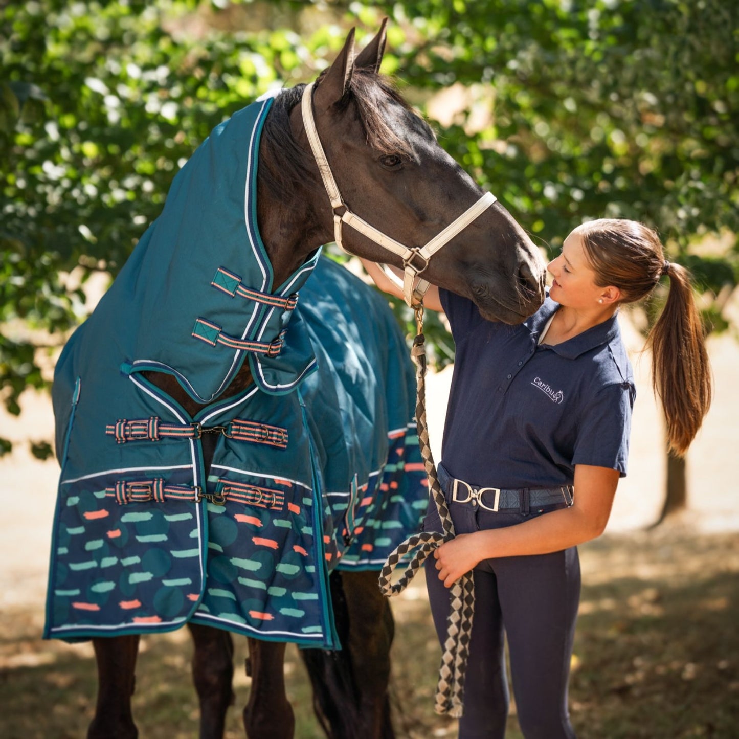 Caribu Alpine Combo Horse Rug 200g Peach Splotch