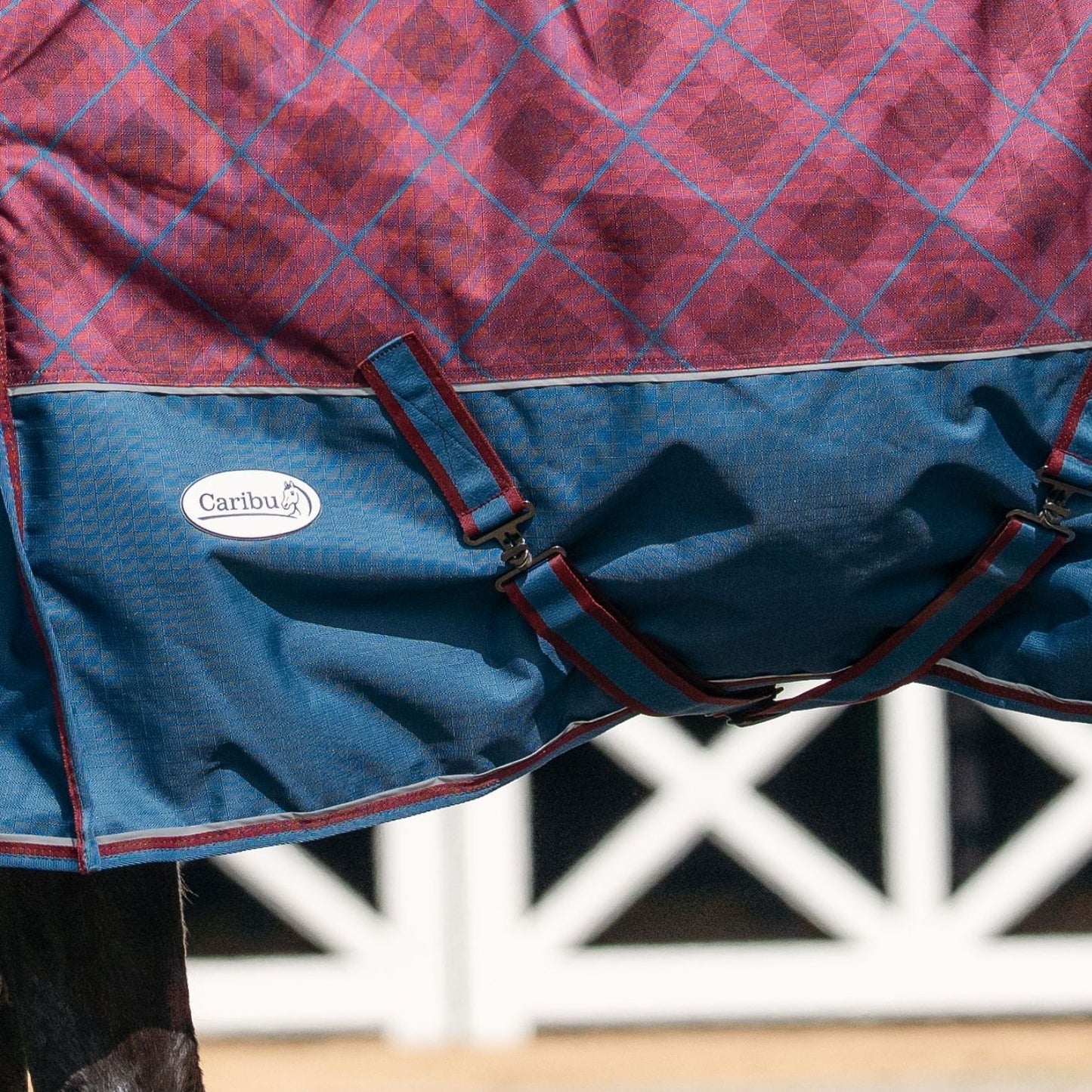 Caribu Alpine Combo Horse Rug 300g Merlot Tartan