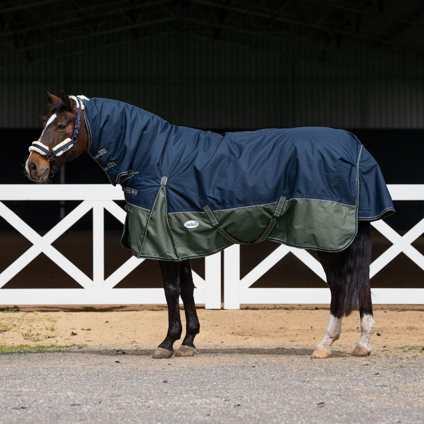 Caribu Alpine Combo Horse Rug 300g Navy/Green