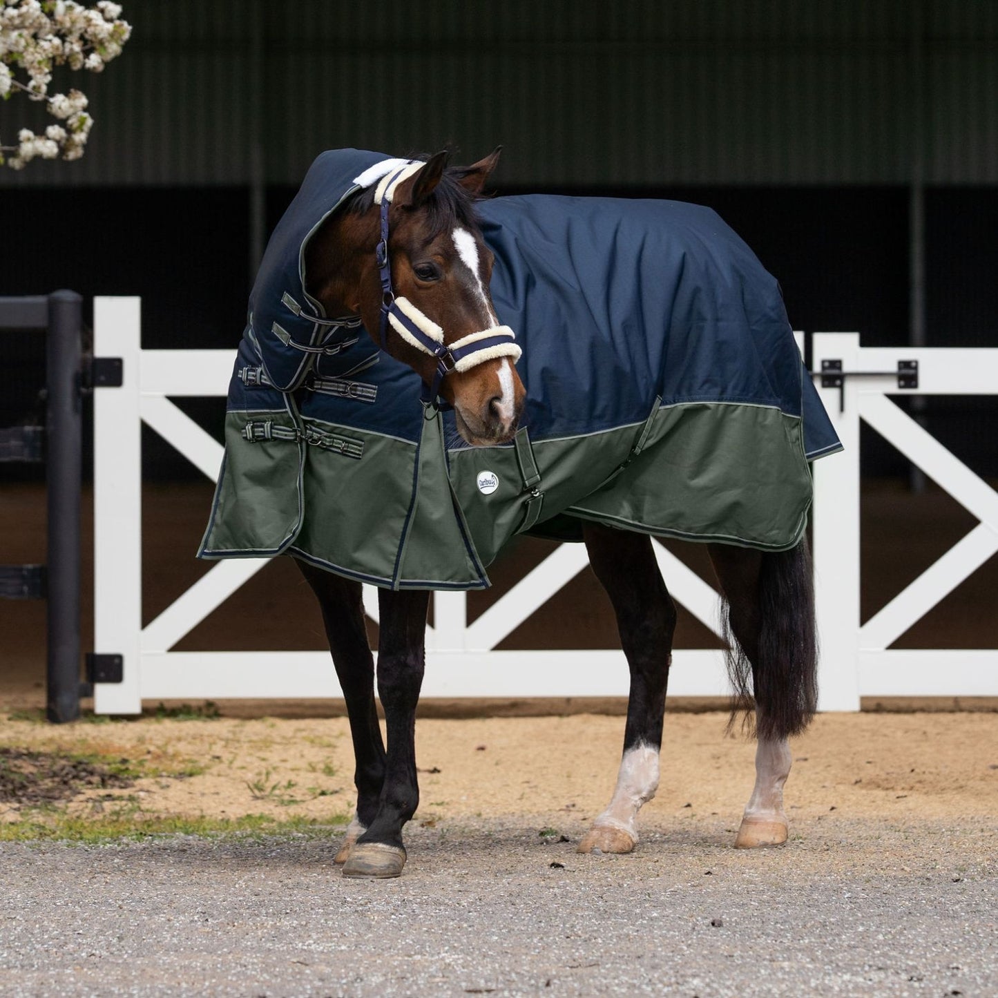 Caribu Alpine Combo Horse Rug 300g Navy/Green