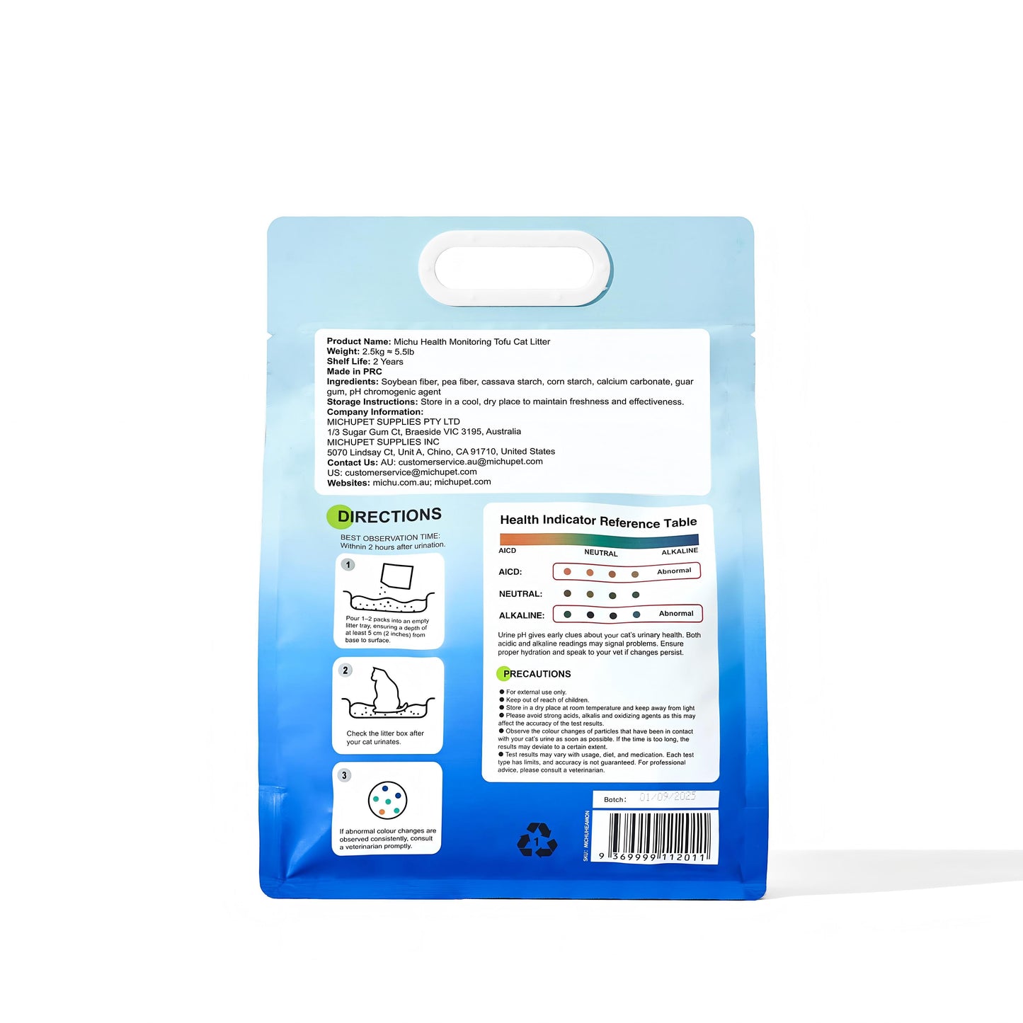 Michu Health Monitoring Tofu Cat Litter