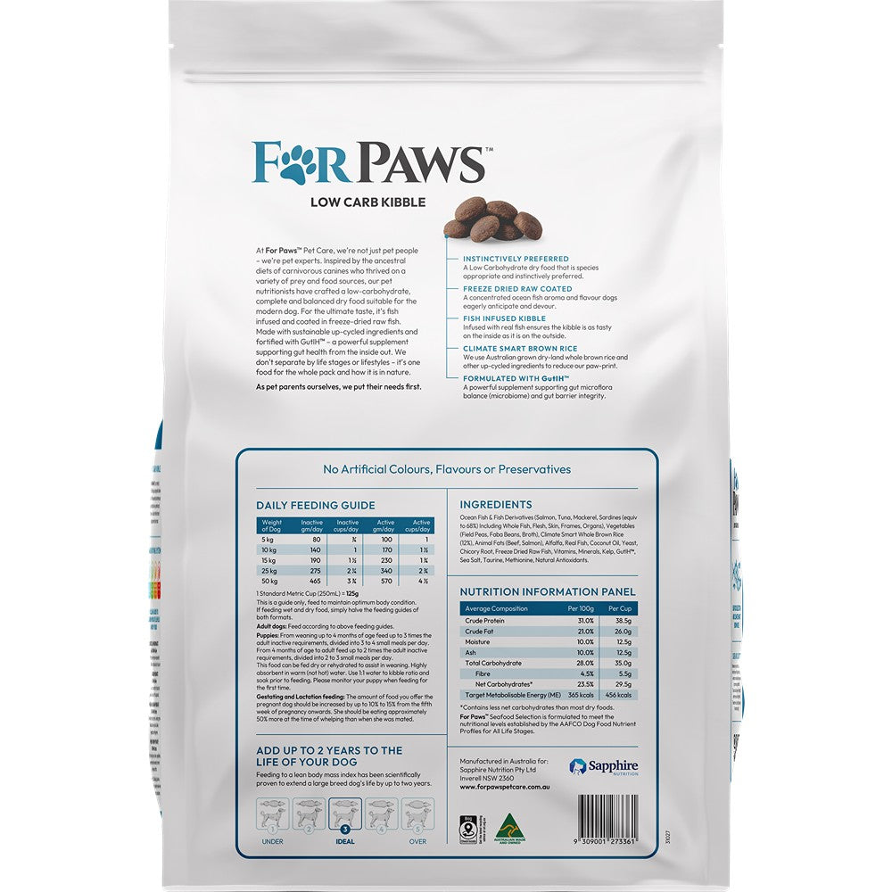 For Paws Low Carb Ocean Fish Blend & Climate Smart Rice Dry Dog Food