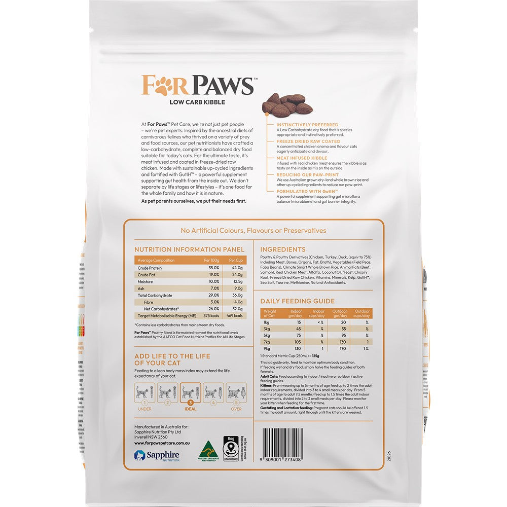 For Paws Low Carb Poultry Blend Dry Cat Food