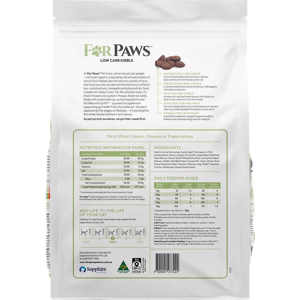 For Paws Low Carb Pasture Raised Dry Cat Food