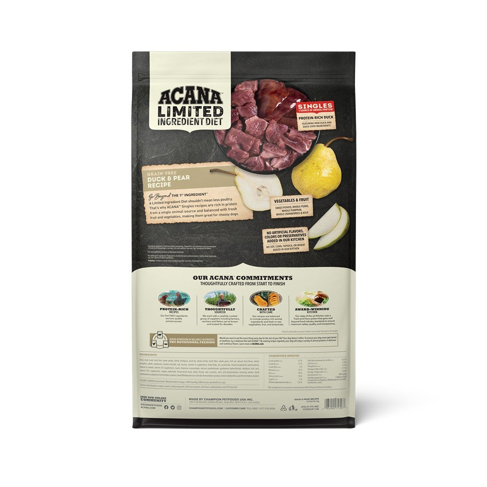 Acana Limited Ingredient Duck & Pear Adult Dry Dog Food