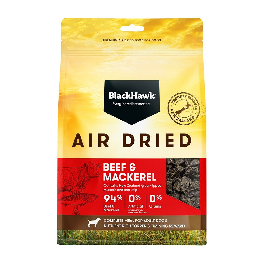 Black Hawk Air Dried Dog Food Beef and Mackerel