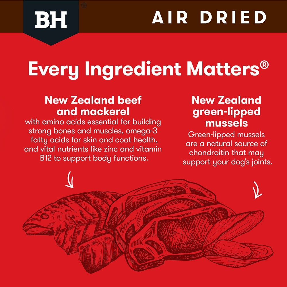 Black Hawk Air Dried Dog Food Beef and Mackerel