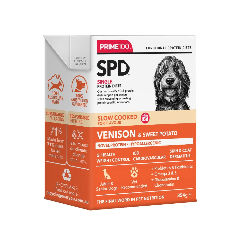 Prime100 SPD Slow Cooked Venison & Sweet Potato Wet Dog Food