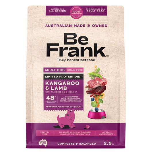 Be Frank Limited Protein Grain Free Adult Kangaroo & Lamb Dry Dog Food