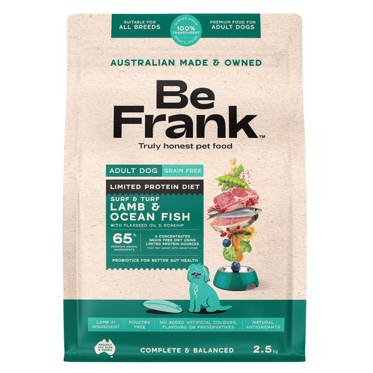 Be Frank Limited Protein Grain Free Adult Surf & Turf Dry Dog Food