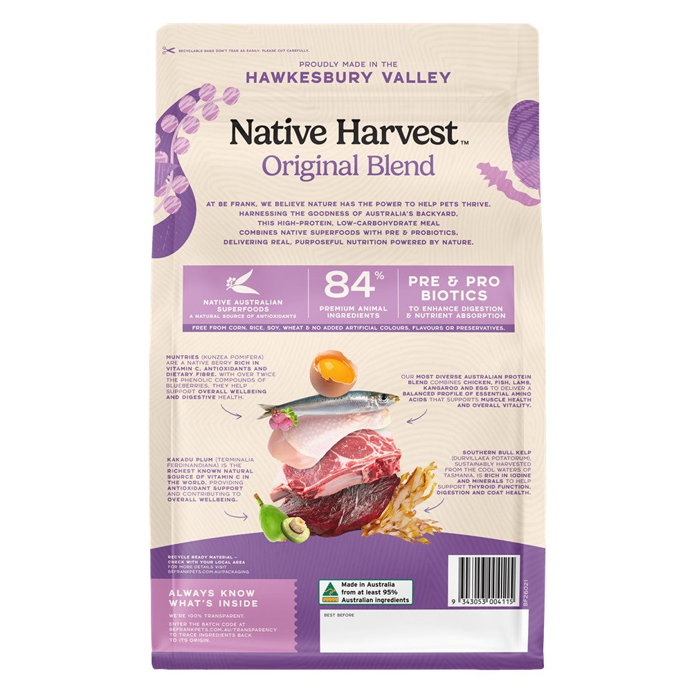 Be Frank Native Harvest Original Blend Dry Dog Food