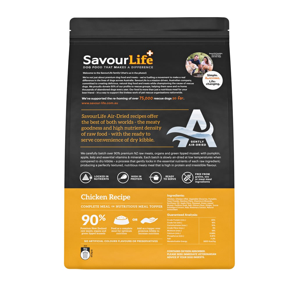 SavourLife Air Dried Adult Chicken Recipe Dry Dog Food