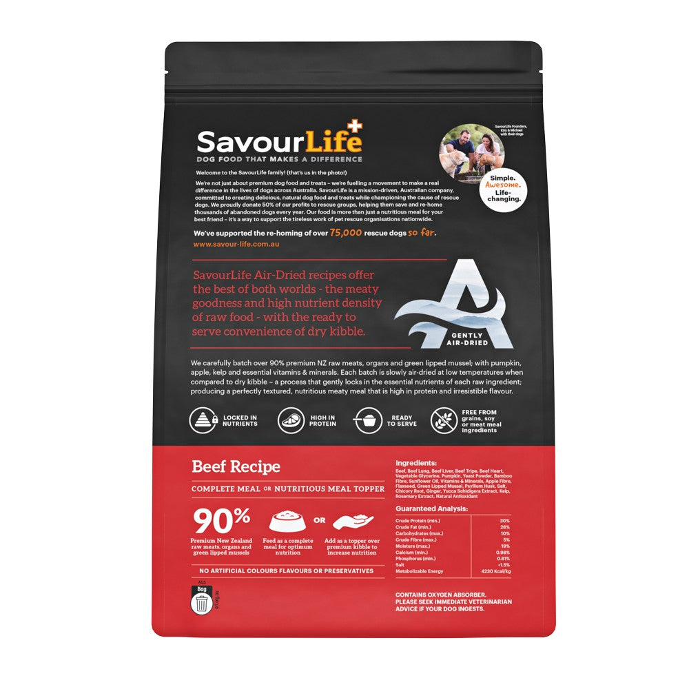 SavourLife Air Dried Adult Beef Recipe Dry Dog Food