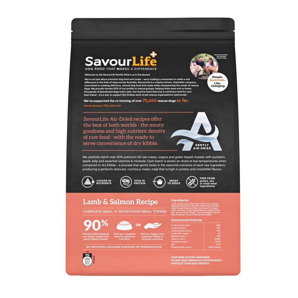 SavourLife Air Dried Adult Lamb & Salmon Recipe Dry Dog Food