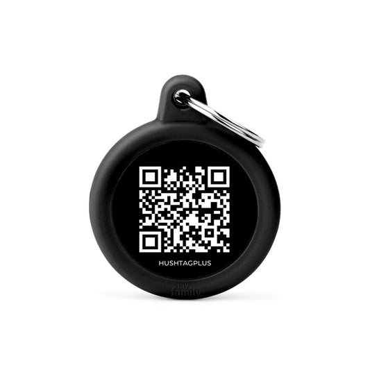 My Family QR Code Hush Circle Dog & Cat Tag