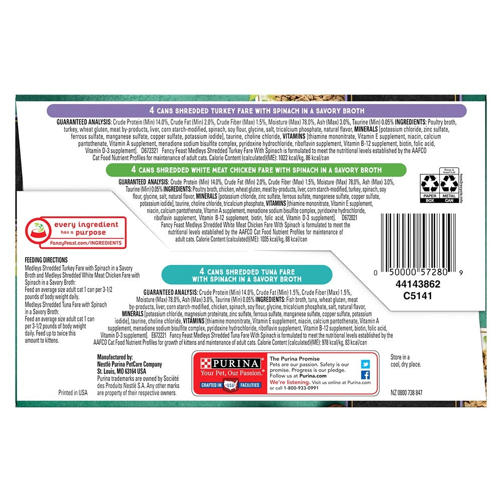 Fancy Feast Medleys Shredded Fare Collection Wet Cat Food