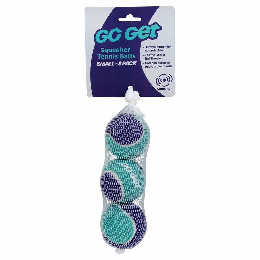 Go Get Squeaker Tennis Balls Dog Toy 3 Pack