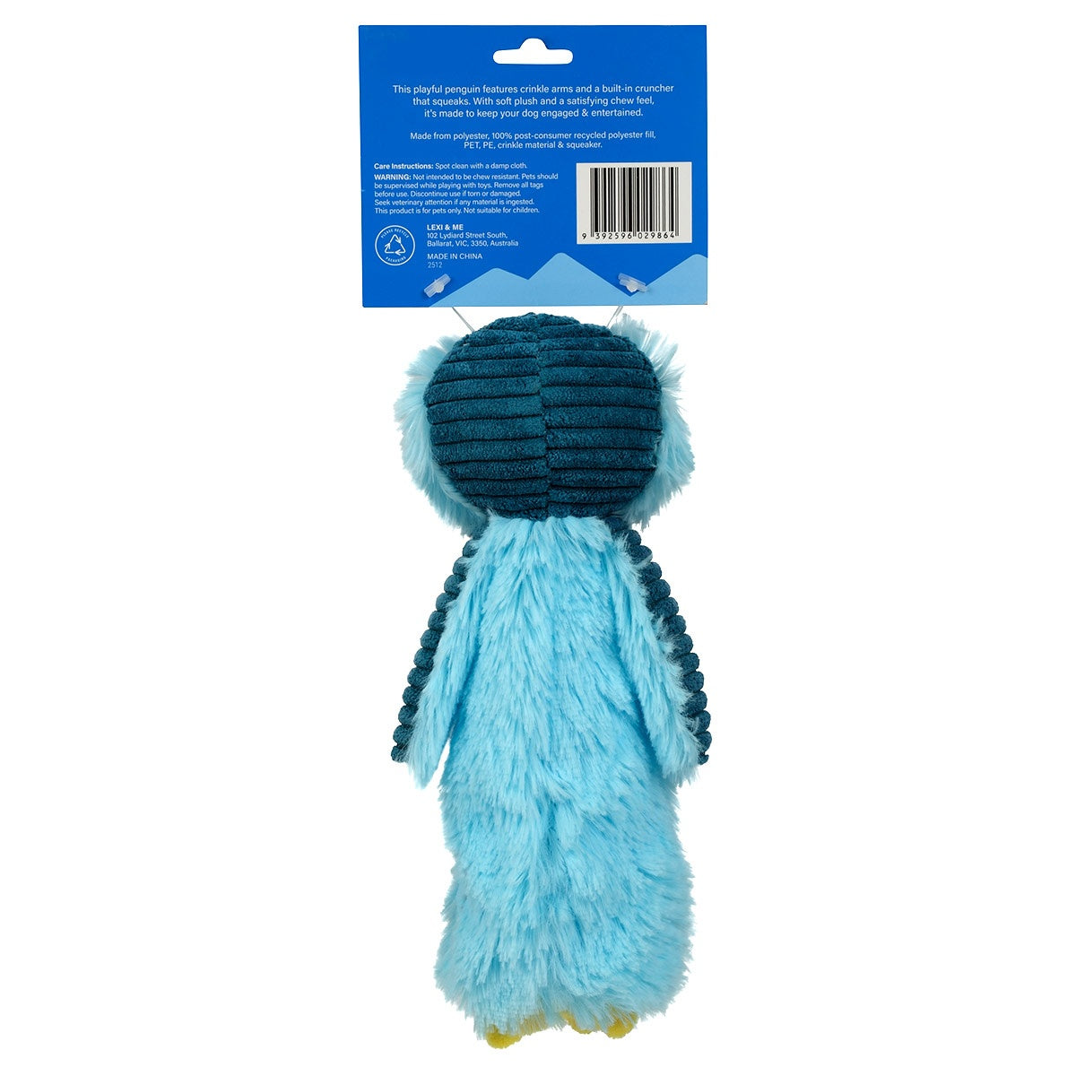 Lexi & Me Penguin Plush Cruncher Dog Toy