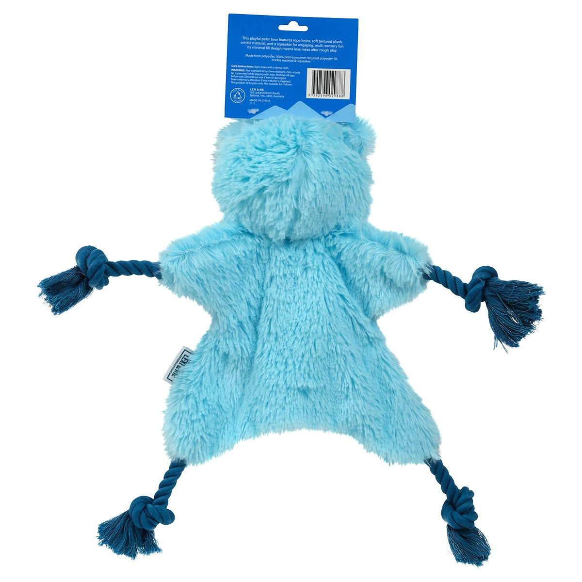 Lexi & Me Polar Bear Plush & Rope Knot Dog Toy