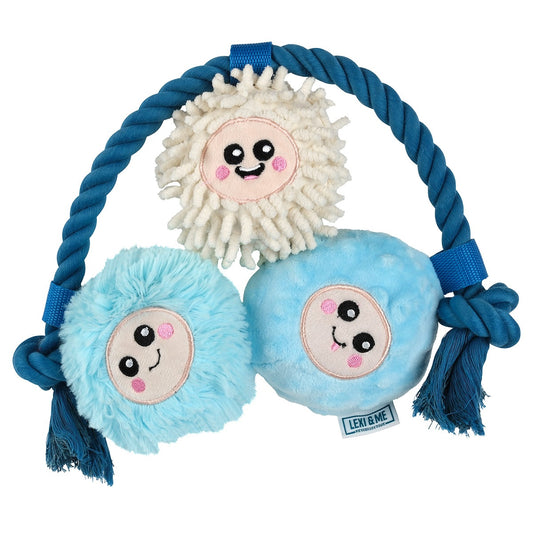 Lexi & Me Snowballs Plush & Rope Dog Toy